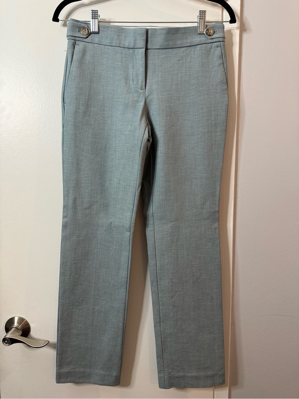 Ann Taylor Light Blue Straight-Leg Dress Pants